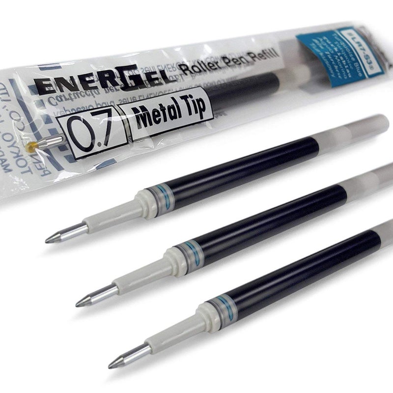 4 × رأس معدني لإعادة التعبئة من PENTEL Energel 0.7 مم LR7 - يناسب Energel Xm، BL77/BL57/BL37 - تركواز